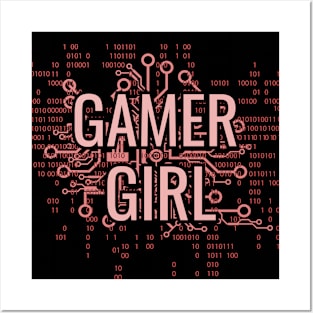 GAMER GIRL Pink cyber circuit Posters and Art